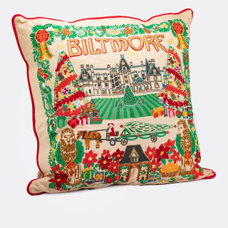 Christmas at Biltmore® Hand-Embroidered Pillow by Catstudio®