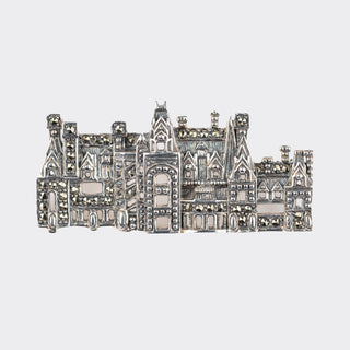 Biltmore House Sterling Silver Marcasite Brooch