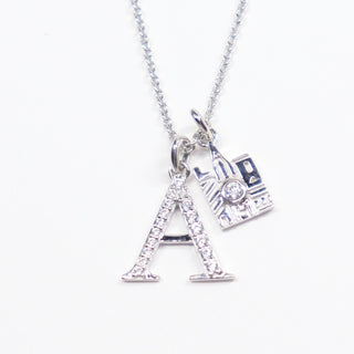 CRISLU Sparkling Initial A&B Charm