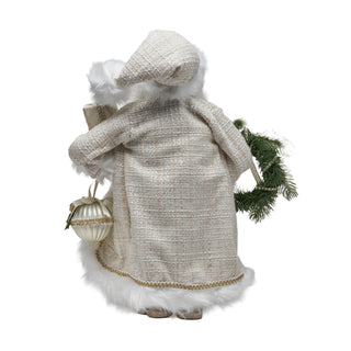 Santa with Wreath and Gift Figurine