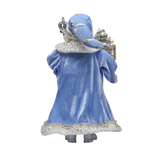 Blue and Platinum Santa Figurine