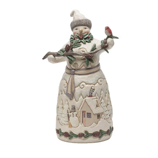Carolina Snowman with Pine and Cardinal Figurine