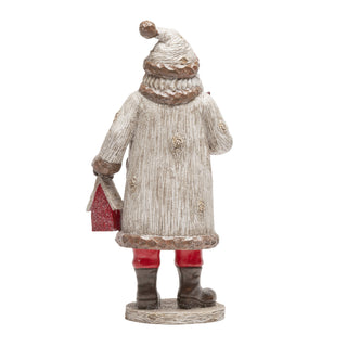 Santa with Cardinal and Birdhouse Figurine