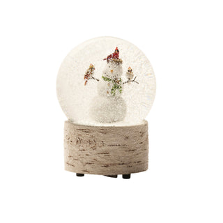 Snowman and Cardinal Musical Snow Globe
