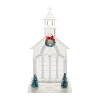Christmas Church Glitter Dome with Lights