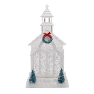 Christmas Church Glitter Dome with Lights
