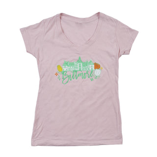 Biltmore Blooms Tulip Garden V-Neck T-Shirt in Soft Pink