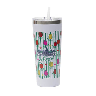 Biltmore Blooms Tulip Stripe Travel Mug