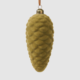 Flocked Glass Pinecone Ornament – Inspired by the Oak Sitting Room