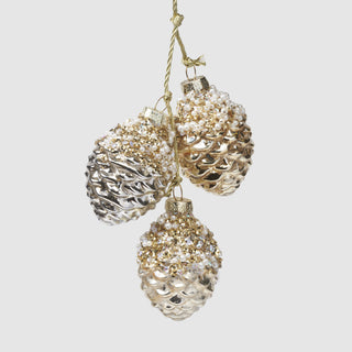 Golden Pinecone Cascade Ornament – Inspired by the Oak Sitting Room
