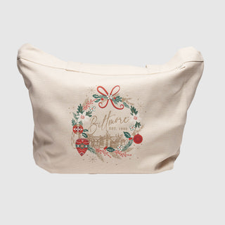 Holiday Wreath Canvas Tote