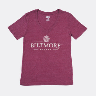 Women’s Maroon Biltmore Winery V-neck T-Shirt