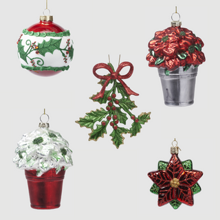 Winter Garden Christmas Ornament 6-Piece Set