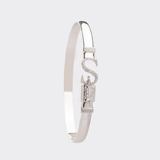 CRISLU Sparking Initial S Bangle - Platinum