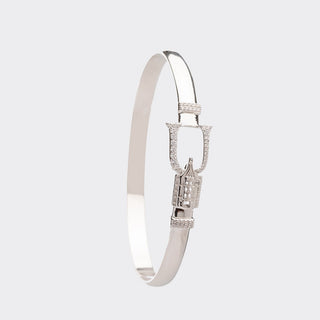 CRISLU Sparking Initial U Bangle - Platinum