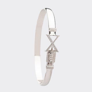 CRISLU Sparking Initial X Bangle - Platinum